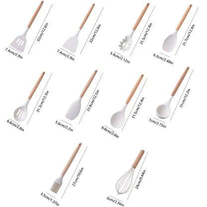 19 Piece Silicone Kitchenware Set With Knives Cutting Board And Utensils 1