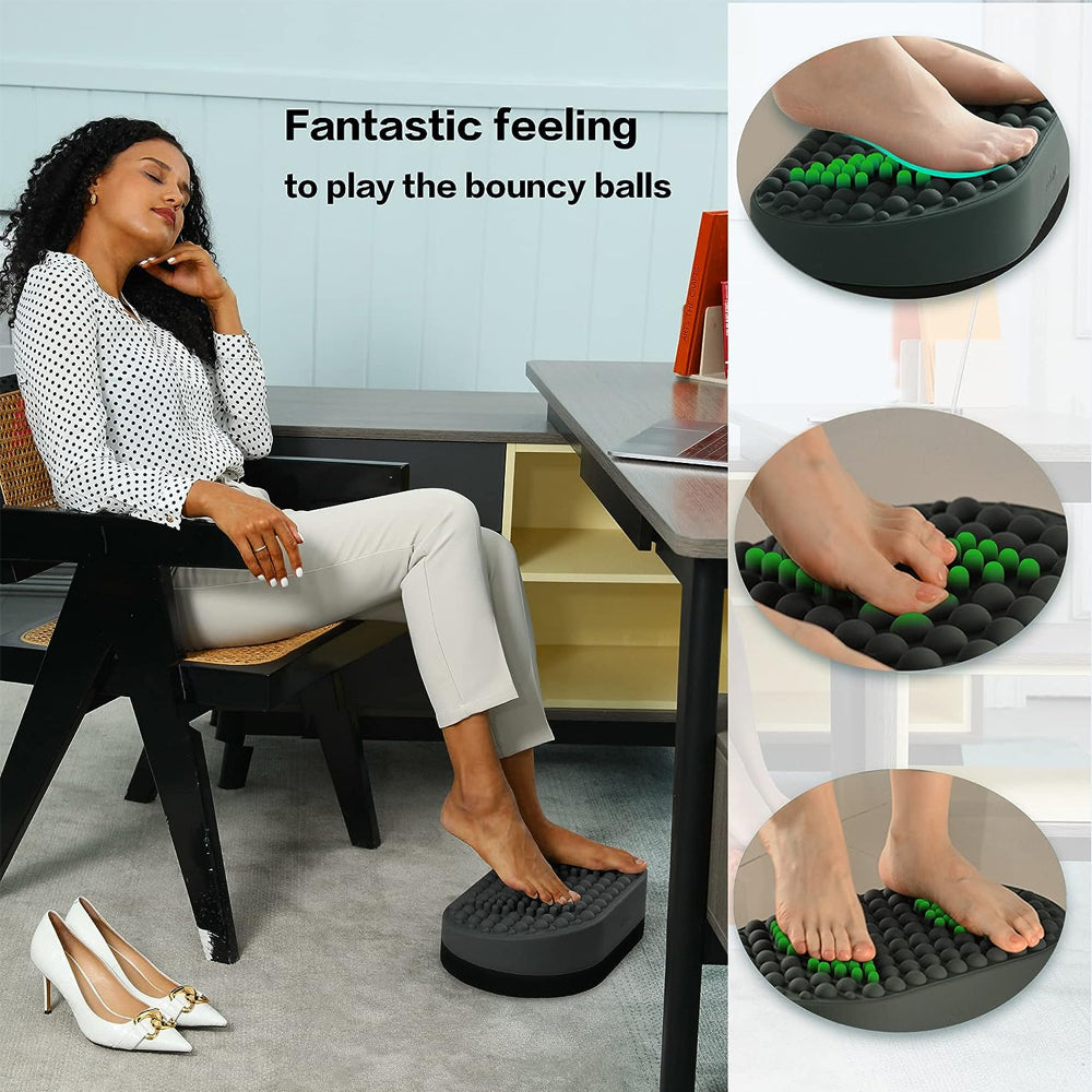 Adjustable Under Desk Foot Rest & Stool, Ergonomic Relief for Back & Hip Pain for Office Chairs and Gaming Setups