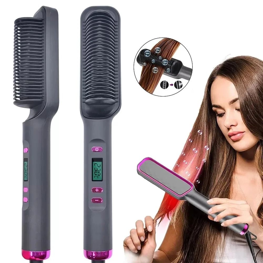 Electric Negative Ion Straightening Comb for Smooth and Safe Styling