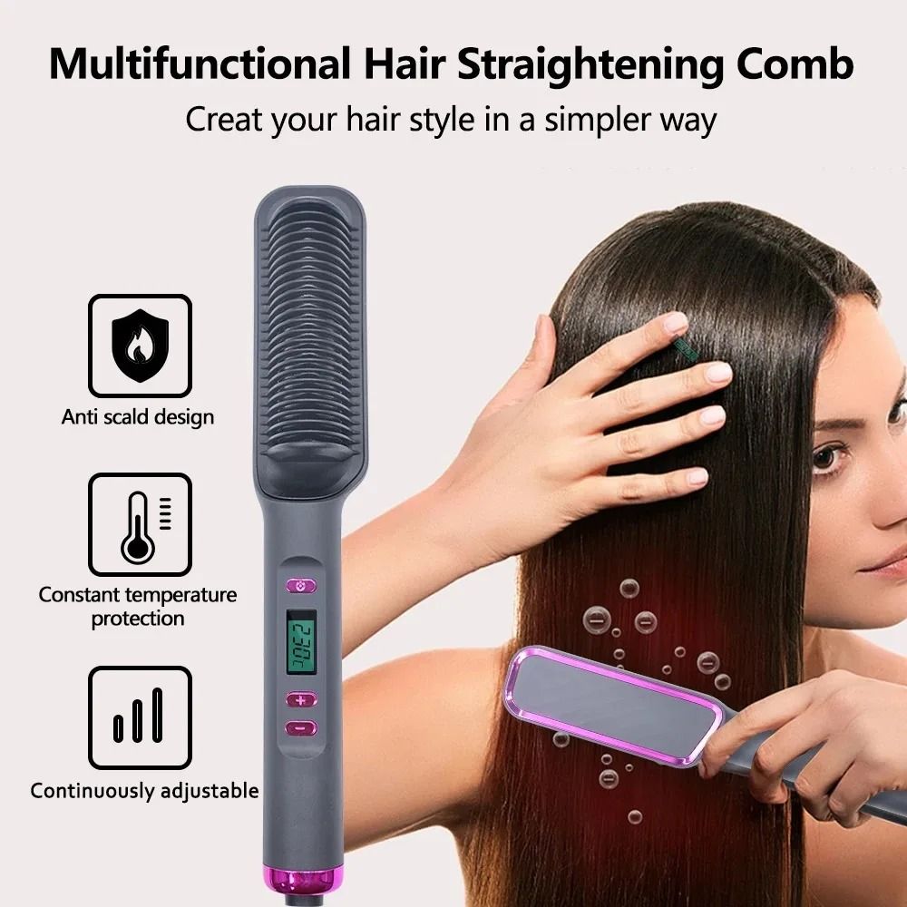Electric Negative Ion Straightening Comb For Smooth And Safe Styling 3
