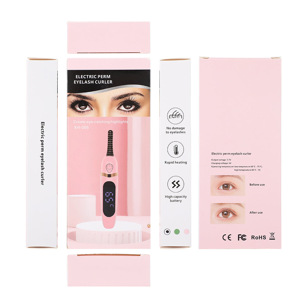 Professional Electric Eyelash Curler Fast Heating Lash Curling Tool, Natural Eyelash Comb, Portable Long Lasting Makeup