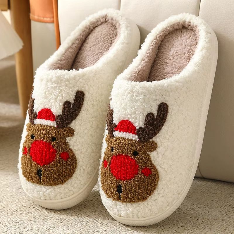 Winter Indoor Slippers  Cute Flower Slides For Women Men  Couples With Soft Flat Sole 9