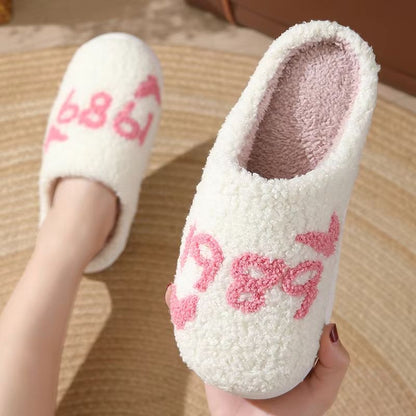 Winter Indoor Slippers  Cute Flower Slides For Women Men  Couples With Soft Flat Sole 5