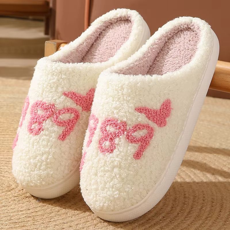 Winter Indoor Slippers  Cute Flower Slides For Women Men  Couples With Soft Flat Sole 8