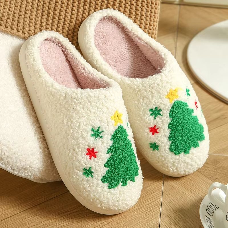 Winter Indoor Slippers  Cute Flower Slides For Women Men  Couples With Soft Flat Sole 12