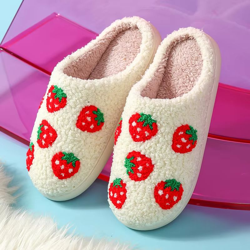 Winter Indoor Slippers  Cute Flower Slides For Women Men  Couples With Soft Flat Sole 15