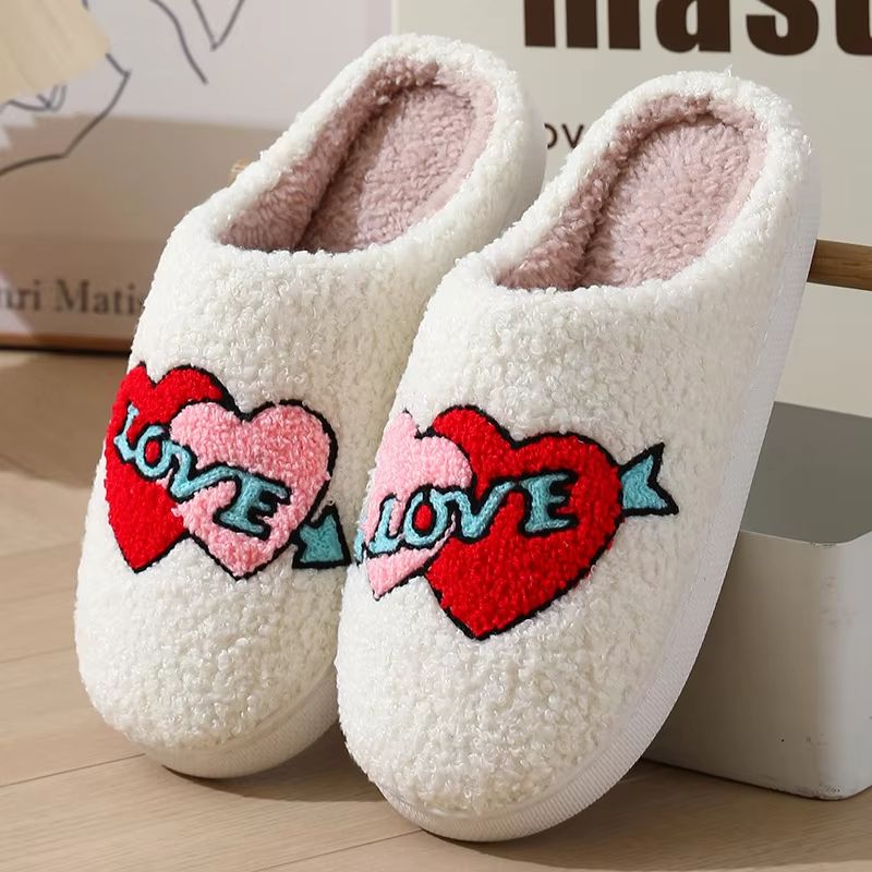 Winter Indoor Slippers  Cute Flower Slides For Women Men  Couples With Soft Flat Sole 21