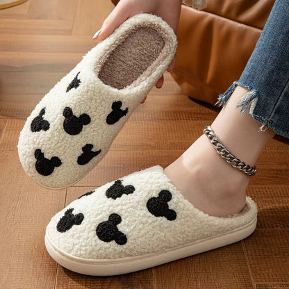 Winter Indoor Slippers  Cute Flower Slides For Women Men  Couples With Soft Flat Sole 24