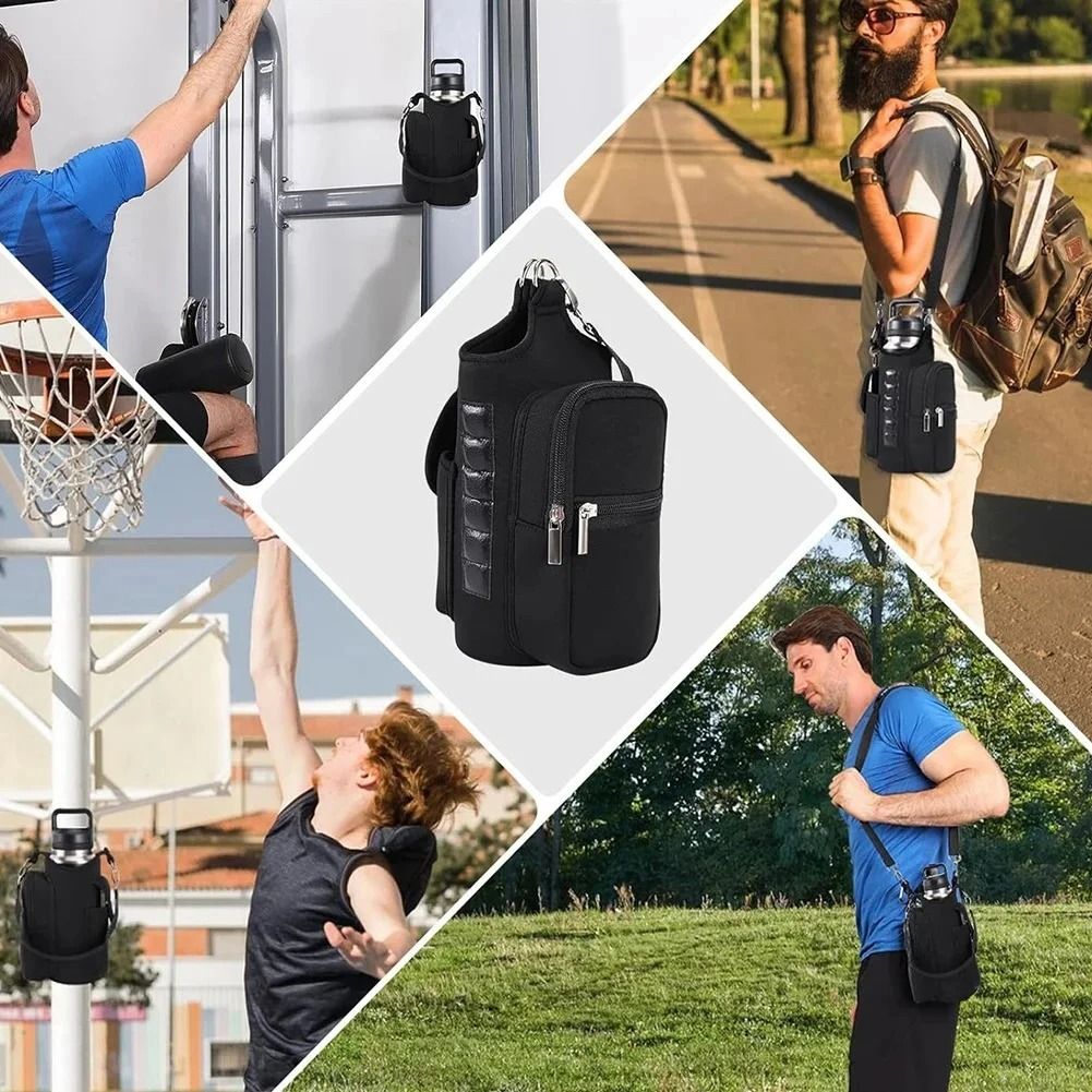 Magnetic Water Bottle Holder With Phone Pocket And Shoulder Strap 2