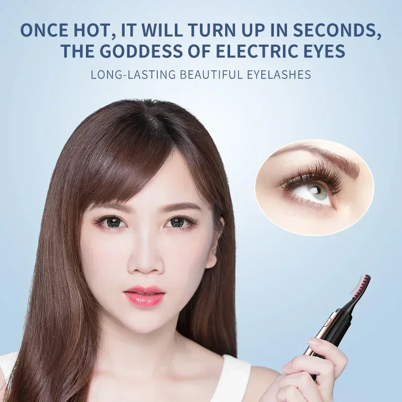 Portable Heated Eyelash Curler USB Type C Charging, Wide Angle Mini Electric Eye Lash Curler for Makeup Beauty
