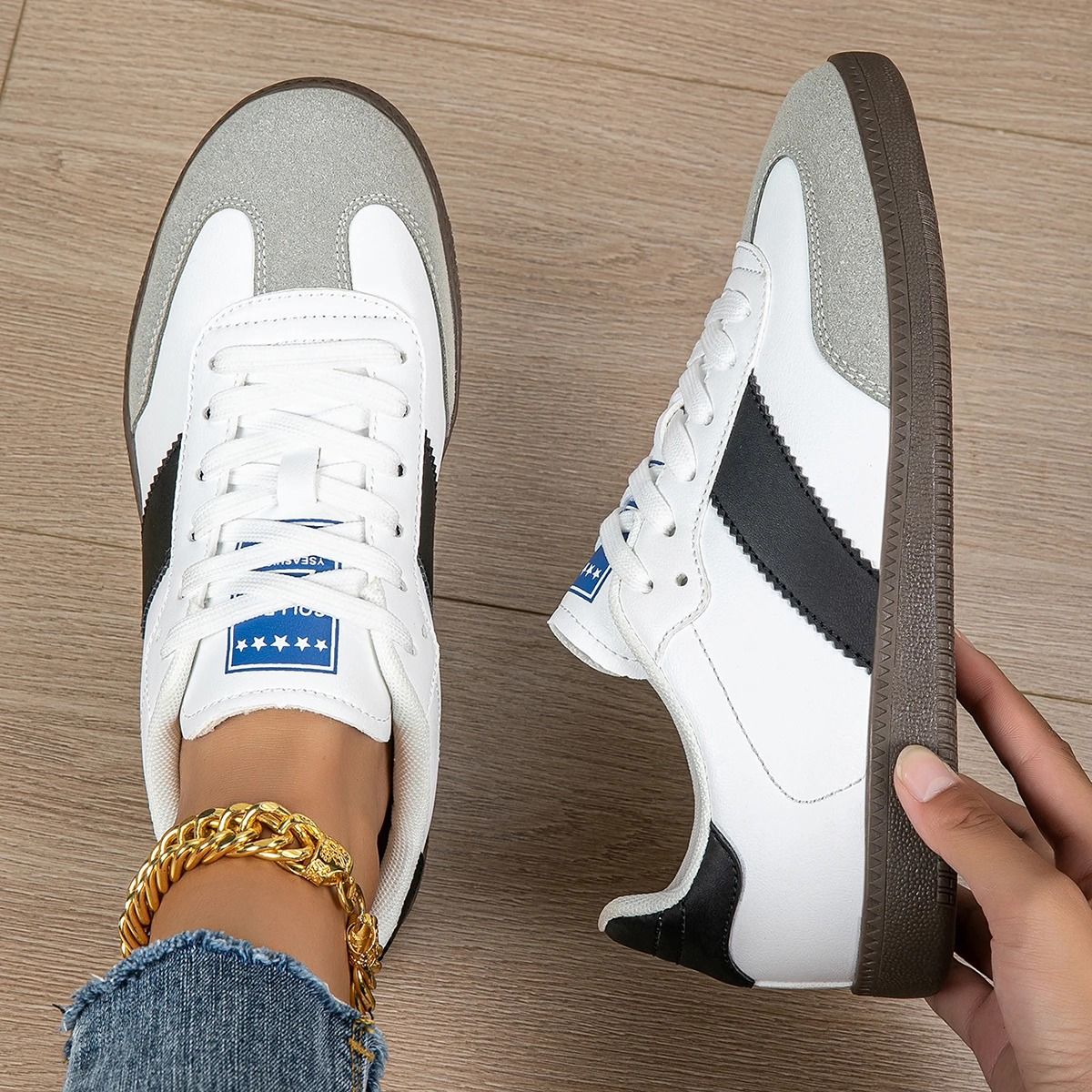 Lightweight Lace Up Fashion Sneakers Comfortable Non Slip Casual Sports Shoes 4