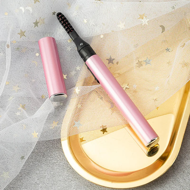 Portable Electric Eyelash Curler Safety Heated Eye Lashes Tool, Long Lasting Curling Makeup Tool, Battery Powered