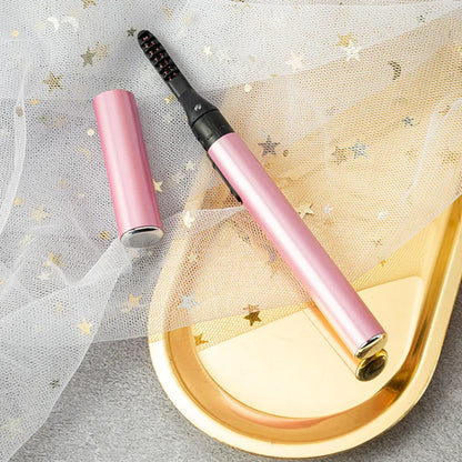 Portable Electric Eyelash Curler Safety Heated Eye Lashes Tool, Long Lasting Curling Makeup Tool, Battery Powered