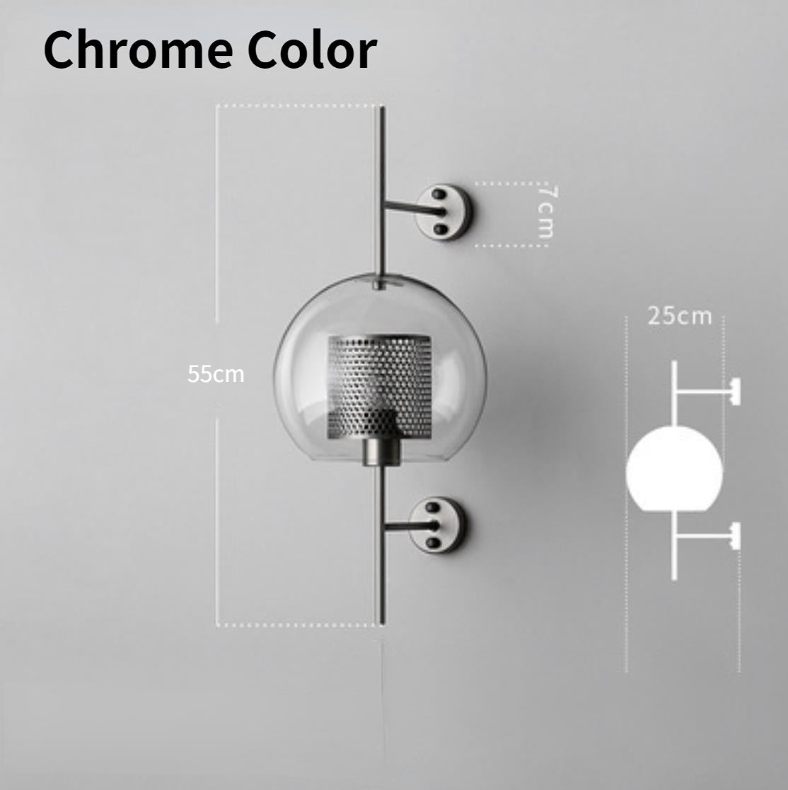 Modern Glass Wall Lamp Fixture, Golden Ball Sconce Lighting for Bedside, Living Room, Corridor Home Decoration