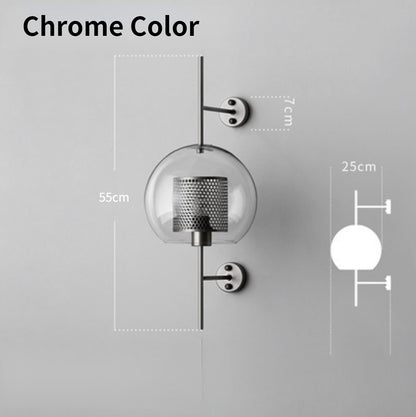 Modern Glass Wall Lamp Fixture, Golden Ball Sconce Lighting for Bedside, Living Room, Corridor Home Decoration