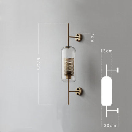 Modern Glass Wall Lamp Fixture, Golden Ball Sconce Lighting for Bedside, Living Room, Corridor Home Decoration