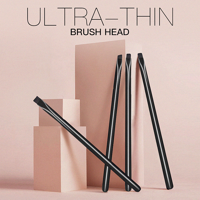 Professional 4pcs Blade Makeup Brushes, Angled Eyebrow Brush, Flat Eyeliner Brush, Fine Liner Brow Make Up Tools