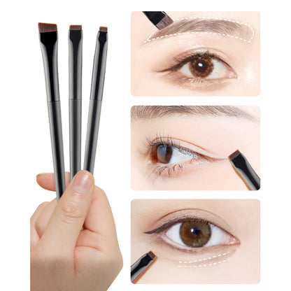 Professional 3 Brush Set Eyeliner Brushes for Eyebrows and Eyes, Angled Makeup Brush Kit, Precision Eye Cosmetic Tools