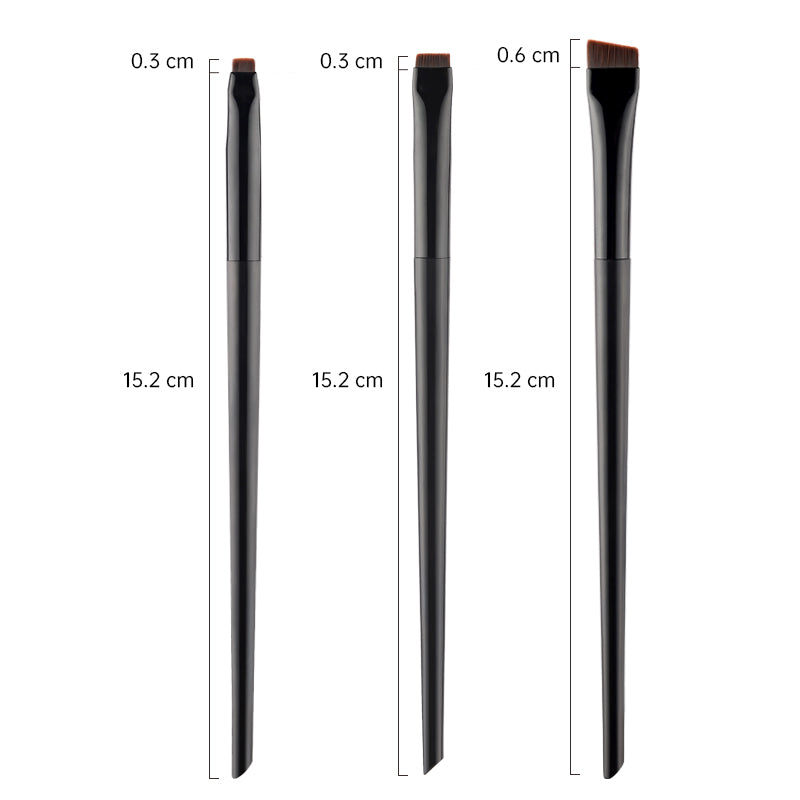 Professional 3 Brush Set Eyeliner Brushes for Eyebrows and Eyes, Angled Makeup Brush Kit, Precision Eye Cosmetic Tools
