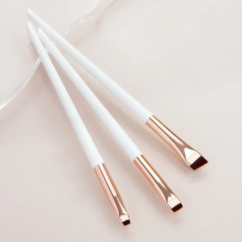 Professional 3 Brush Set Eyeliner Brushes for Eyebrows and Eyes, Angled Makeup Brush Kit, Precision Eye Cosmetic Tools