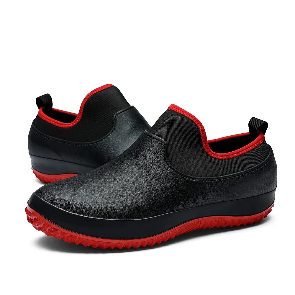 Anti Slip Rubber Rain Shoes Short Tube Waterproof Kitchen Garden Car Wash Fishing Shoes