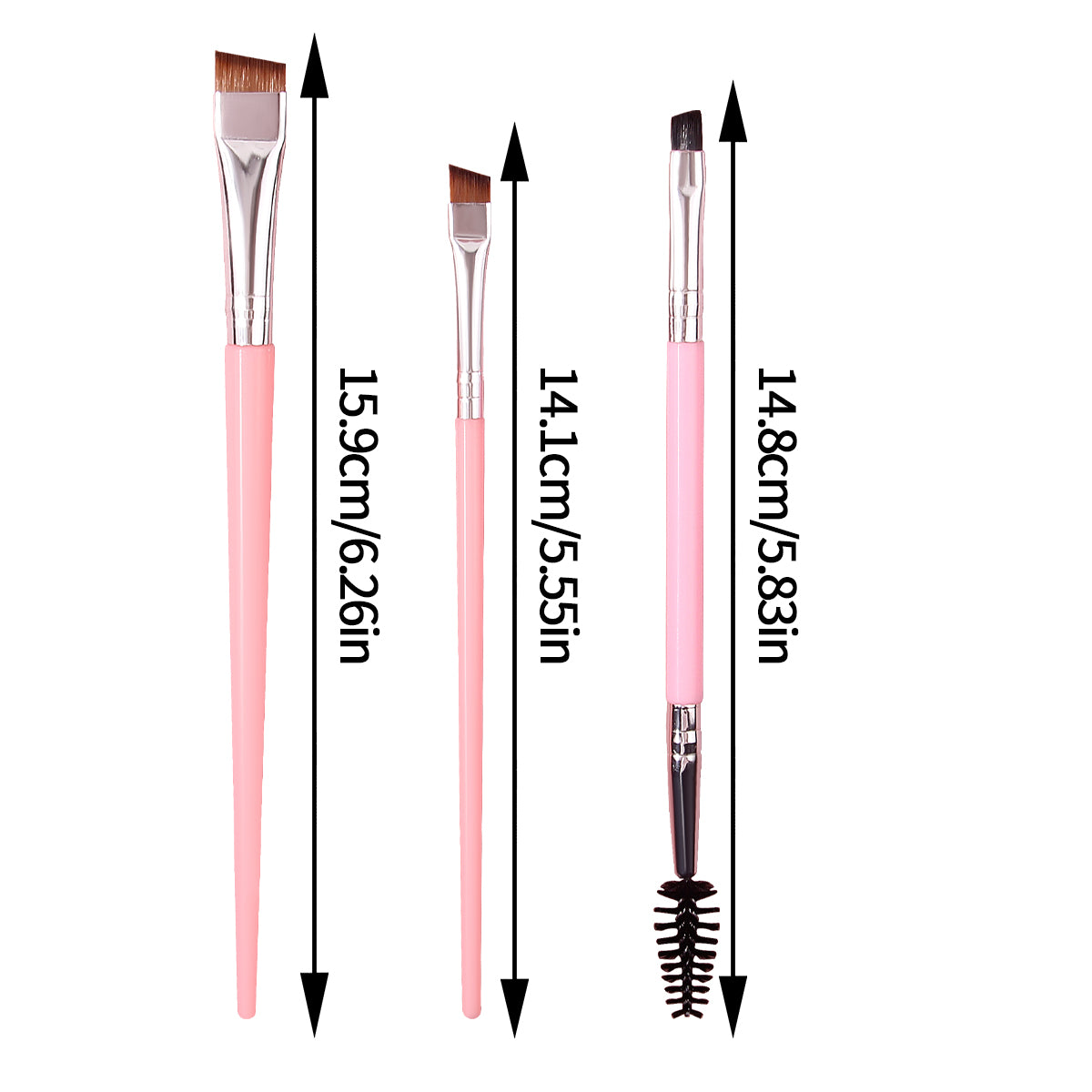 Eye Makeup Brush Set, Blade Eyeliner Brushes Large Small, Dual Eyelash Comb Brush and Precision Eyebrow Brushes