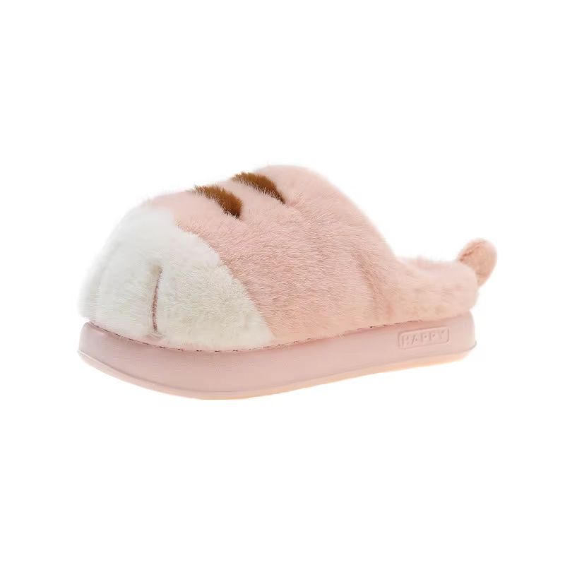 Womens Kitty Claw Slippers  Warm Furry NonSlip Home Shoes  Fluffy Cat Paw Slides 9
