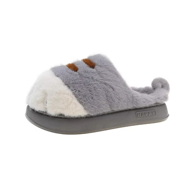 Womens Kitty Claw Slippers  Warm Furry NonSlip Home Shoes  Fluffy Cat Paw Slides 11