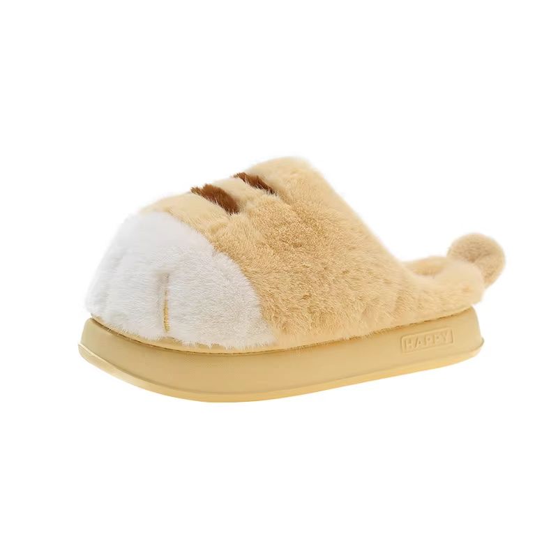 Womens Kitty Claw Slippers  Warm Furry NonSlip Home Shoes  Fluffy Cat Paw Slides 12