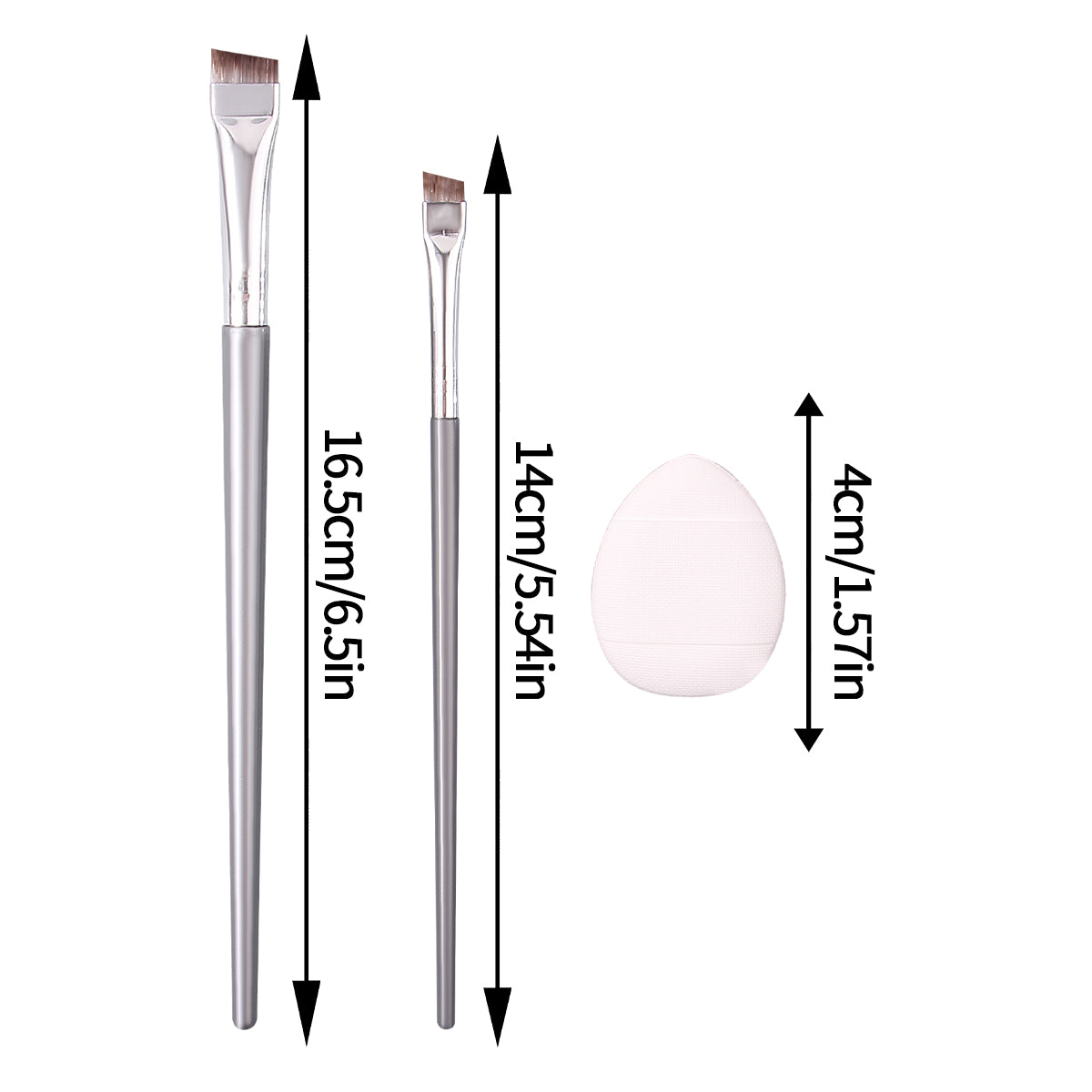 Ultra-thin Eyeliner and Eyebrow Brush Set, Makeup Detailing Brushes for Beginners, Mini Concealer Finger Powder Puff