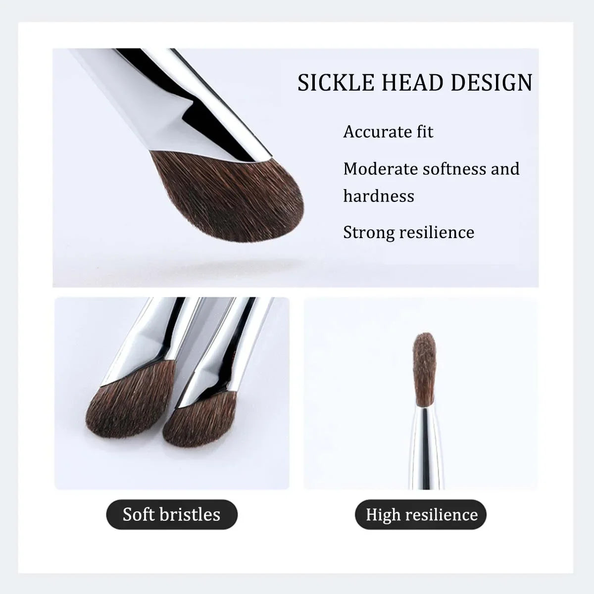 Portable 3D Contour Nose Shadow Brush, Highlighter Makeup Brush, Angled Eyeliner Wand for Travel and Professional Use