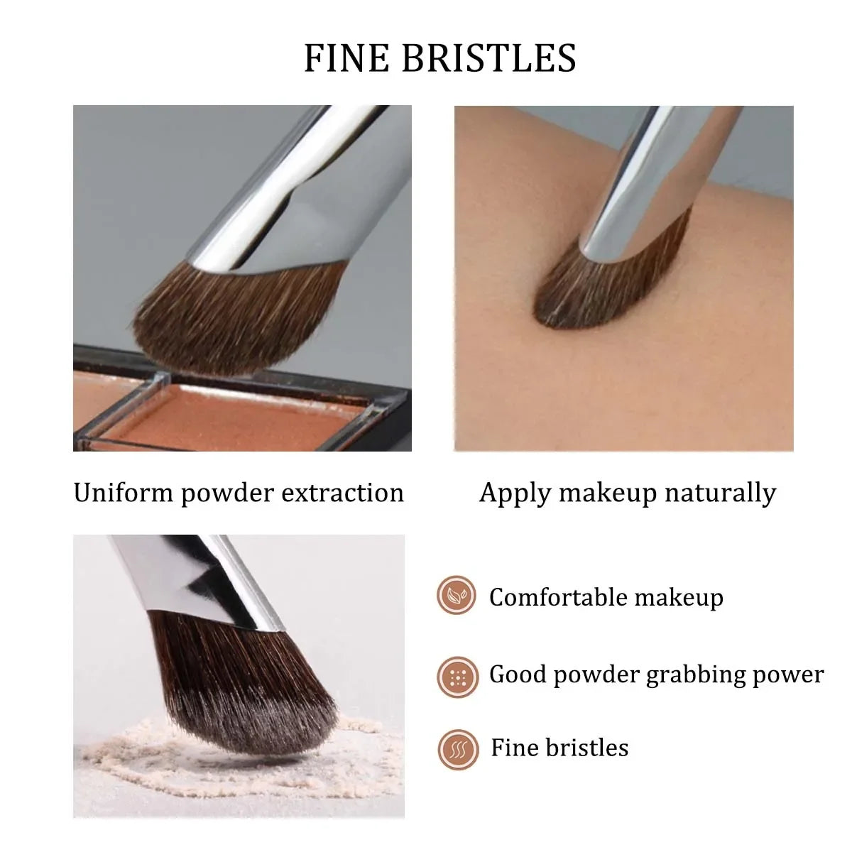 Portable 3D Contour Nose Shadow Brush, Highlighter Makeup Brush, Angled Eyeliner Wand for Travel and Professional Use