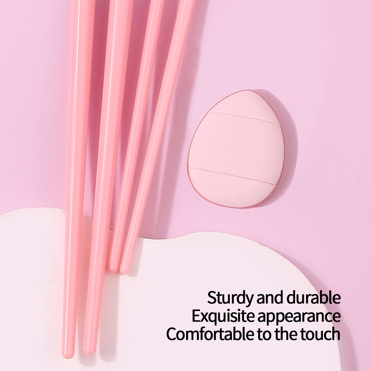 Beginner Friendly Makeup Tool Set, 4 Ultra Thin Knife Edge Eyeliner Brushes, Fine Detail Brush, Powder Puff