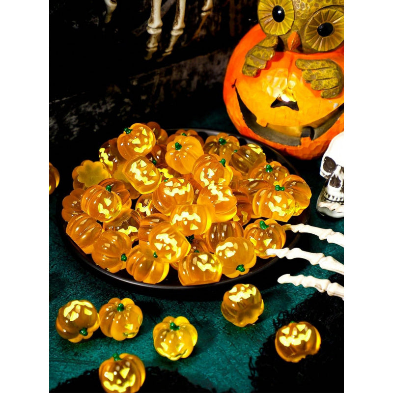 Glowing Resin Pumpkins, Mini Resin Pumpkins, Fall Halloween Decorations, Autumn Party Gifts, Festive Home Accents