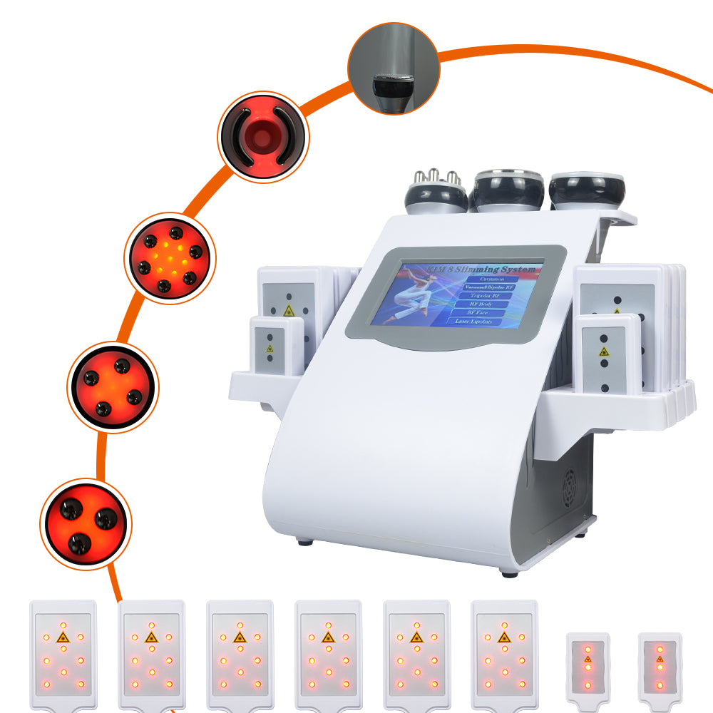 6-in-1 KIM 8 40K Cavitation Machine, Professional Fat Burning Body Shaping Machine with Vibration Dredging, Meridian
