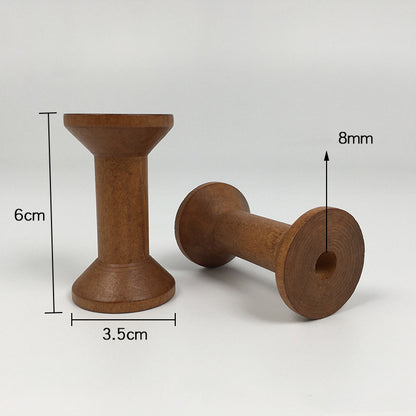 Brown Big Wood Empty Spools Bobbin For Sewing Ribbons Twine Thread  Lace Wooden Spool Supply For DI 4