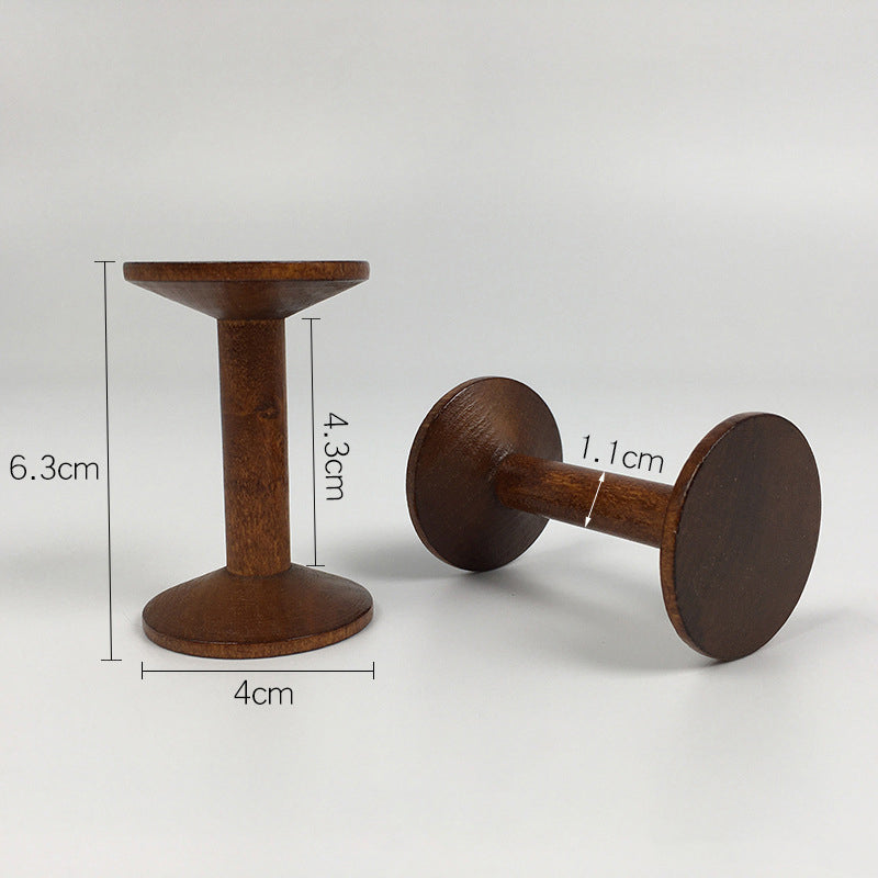 Brown Big Wood Empty Spools Bobbin For Sewing Ribbons Twine Thread  Lace Wooden Spool Supply For DI 3