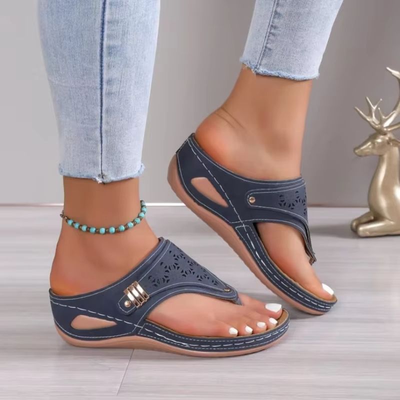 Womens Orthopedic Wedge Sandals  Comfortable Leather NonSlip Summer Platform Shoes 2