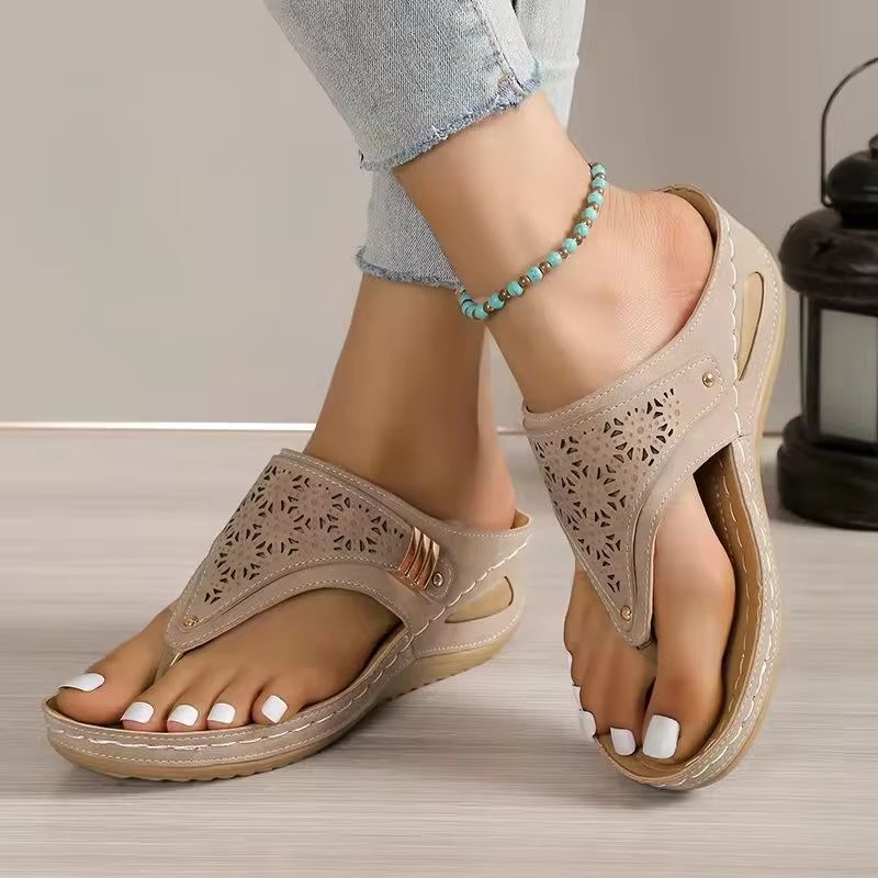 Womens Orthopedic Wedge Sandals  Comfortable Leather NonSlip Summer Platform Shoes 4