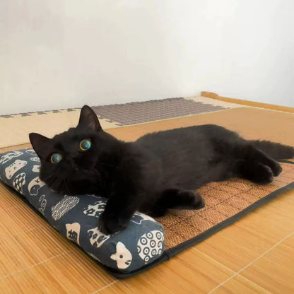 Natural Rattan Cooling Mat For Cats And Dogs  Breathable Summer Pet Bed Pad 1