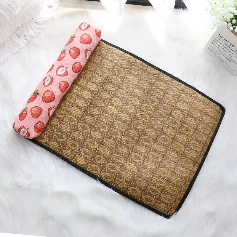 Natural Rattan Cooling Mat For Cats And Dogs  Breathable Summer Pet Bed Pad 6