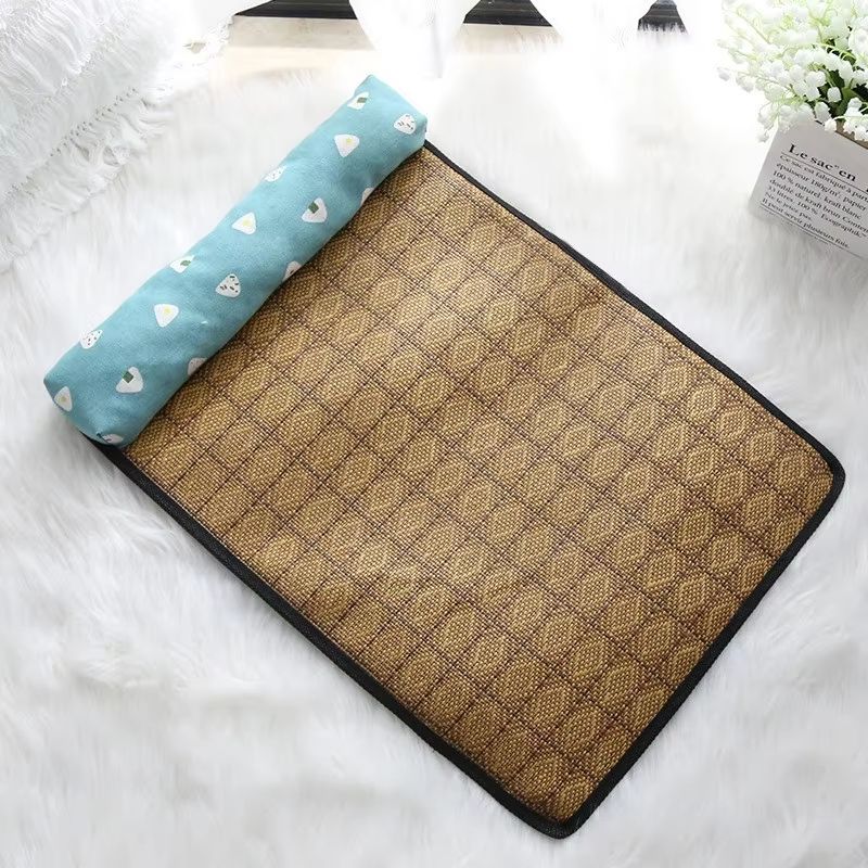 Natural Rattan Cooling Mat For Cats And Dogs  Breathable Summer Pet Bed Pad 9