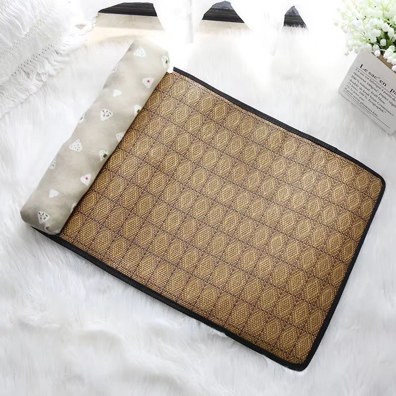 Natural Rattan Cooling Mat For Cats And Dogs  Breathable Summer Pet Bed Pad 10