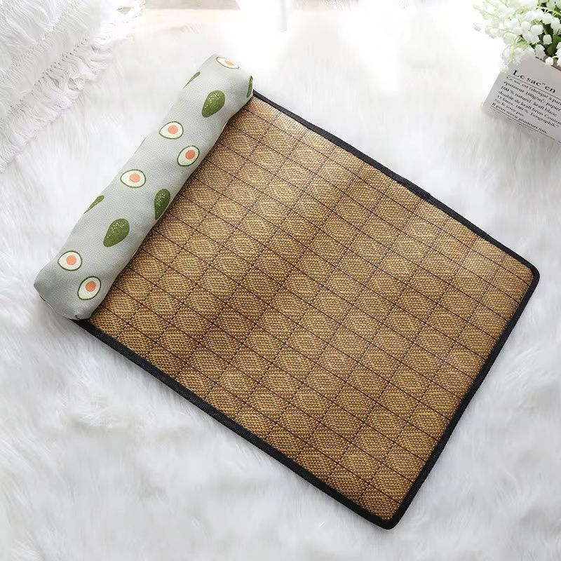 Natural Rattan Cooling Mat For Cats And Dogs  Breathable Summer Pet Bed Pad 11