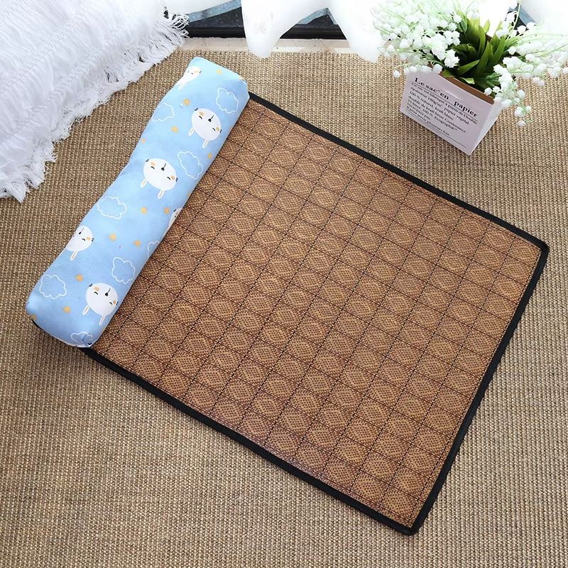 Natural Rattan Cooling Mat For Cats And Dogs  Breathable Summer Pet Bed Pad 13
