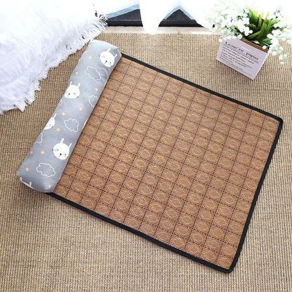 Natural Rattan Cooling Mat For Cats And Dogs  Breathable Summer Pet Bed Pad 14