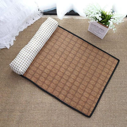 Natural Rattan Cooling Mat For Cats And Dogs  Breathable Summer Pet Bed Pad 15