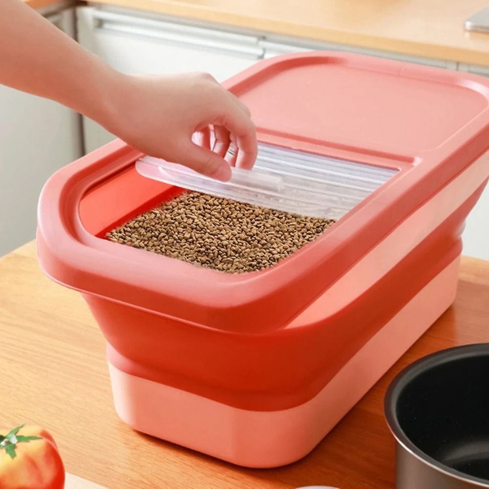 Collapsible Pet Food Storage Container With Airtight Lid 2