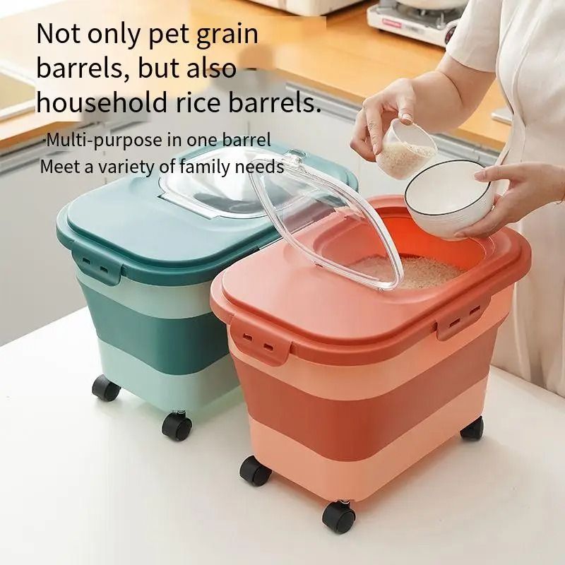 Collapsible Pet Food Storage Container With Airtight Lid 4