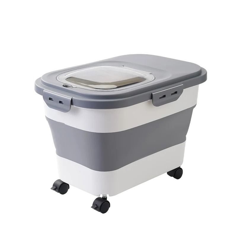 Collapsible Pet Food Storage Container With Airtight Lid 8